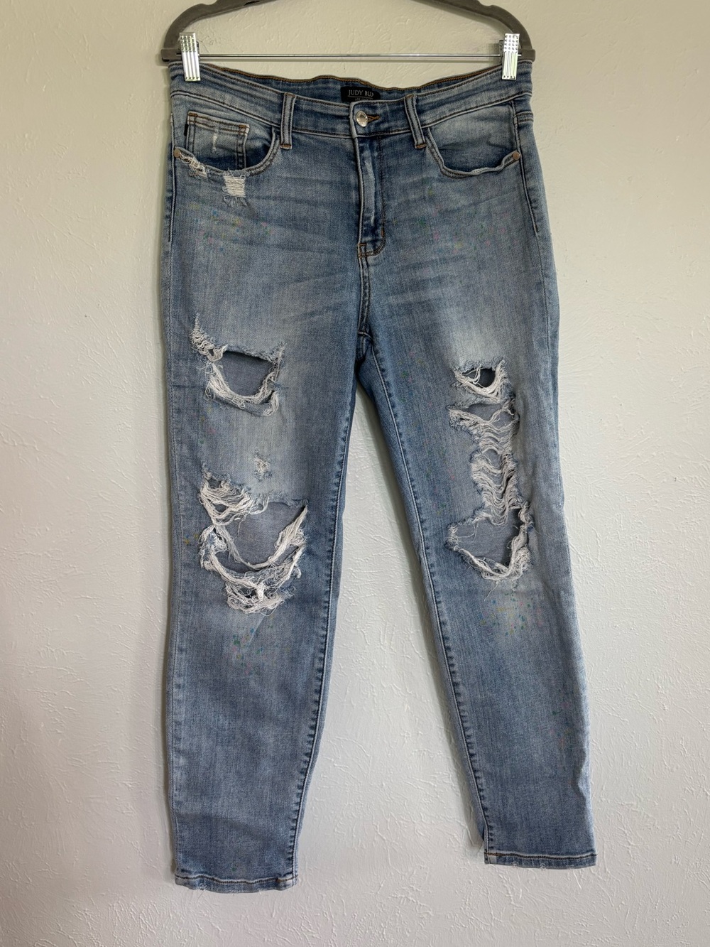 Judy Blue Light Blue Distressed Skinny Jeans